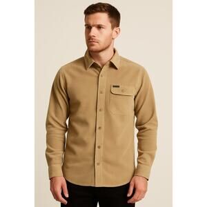 Hawke Heritage Shirt Mens Medium Beige Brown Corduroy Button Up Work NWT